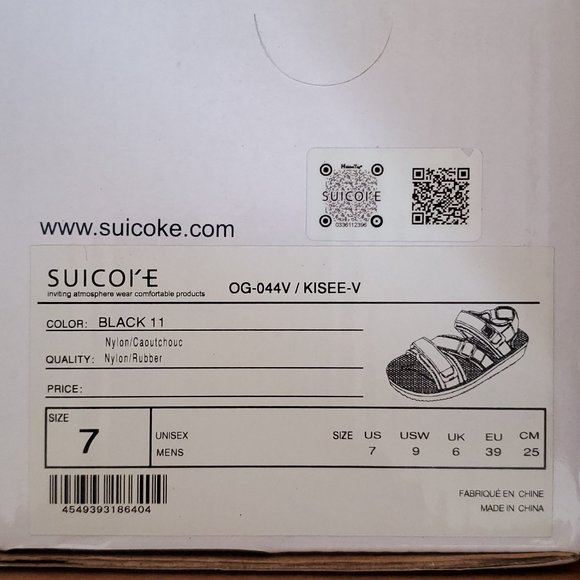 (NWT) Suicoke Kisee-V Black, scog-044v-black, Men's 7 / Women's 9 - Picture 7 of 8